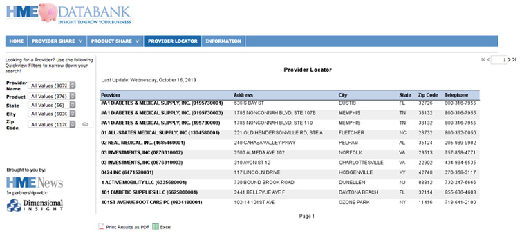 HME Databank - Provider Locator Sample